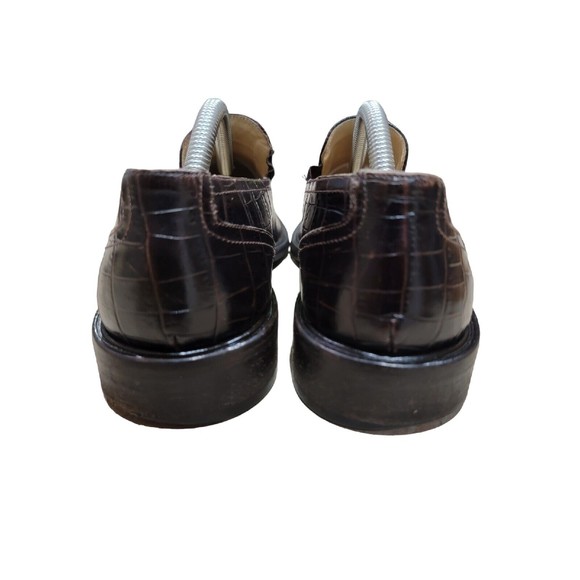 Cole Haan Collection Men's Brown Leather Croc Design Slip On Loafers Size 9 M - Picture 8 of 12